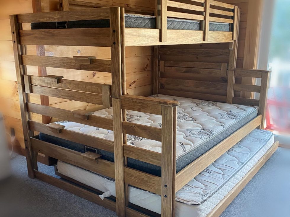 Single Top / Double Bottom with Double Trundle Bed Bunk Bed Shack