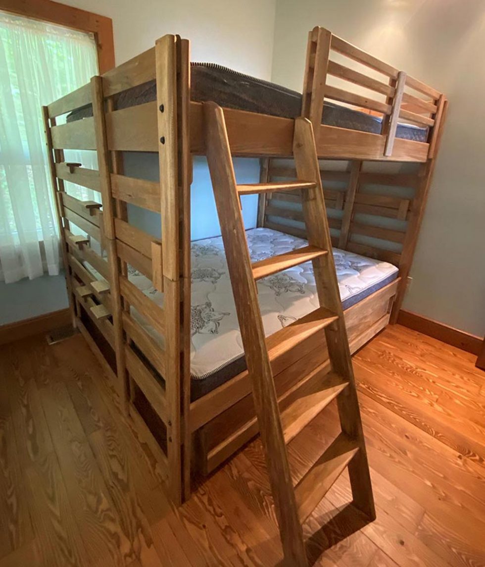Queen Top / Queen Bottom Bunk Bed with Storage Drawer Bunk Bed Shack