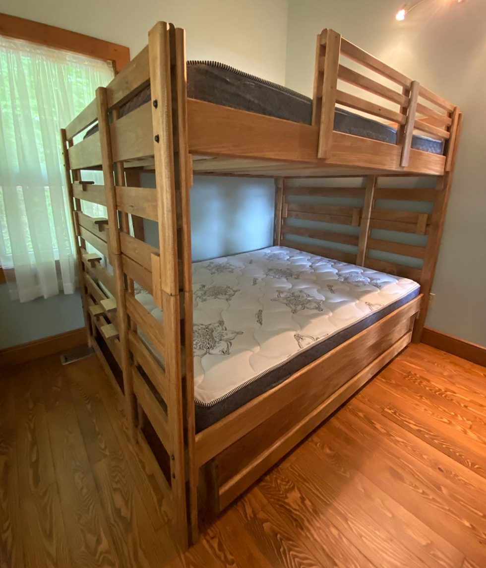 Queen Top / Queen Bottom Bunk Bed with Storage Drawer Bunk Bed Shack